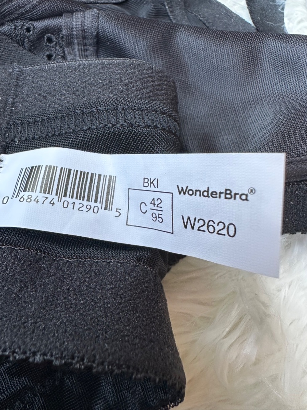WonderBra W2620 Wireless Full Support Bra Black 42C 95C New in Box - Picture 4 of 4